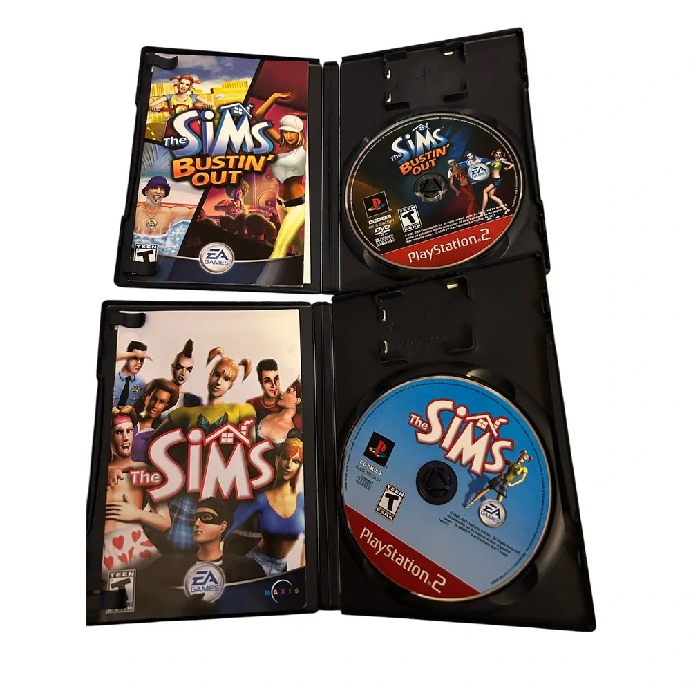 The Sims PS2 Game Lot (2 Titles) - The Sims & The Sims Bustin' Out Greatest Hits